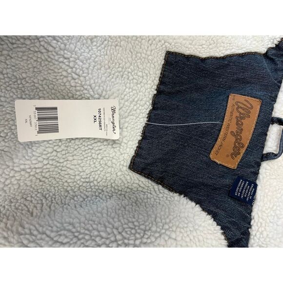 WRANGLER BRAND NEW WESTERN LINED MENS DENIM JACKET SIZE XXL - Picture 10 of 10